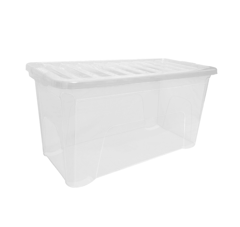 TML Clear Storage Box With Lid 110L