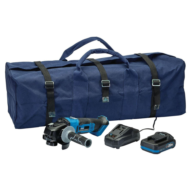 Draper Draper Storm Force 20V Cordless Angle Grinder Kit, 115mm Draper - Town Tools