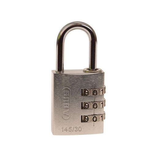 Abus Mechanical 145/30 30mm Aluminium Combination Padlock Silver 46583 ABUS Mechanical - NorthantsTrade Northampton 