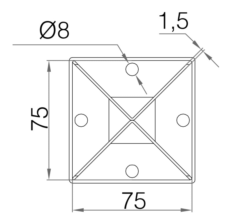 Picardy Fence Grip Spike 75 x 75 x 750mm