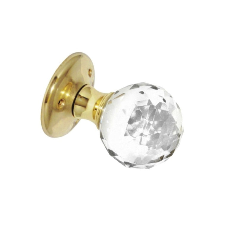 Securit Glass Ball Mortice Knobs PB 60mm