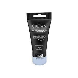 Crown Breatheasy Matt Emulsion Tester Pot 40ml Powder Blue