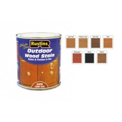 Rustins Quick Dry Outdoor Woodstain 500ml Satin Medium Oak