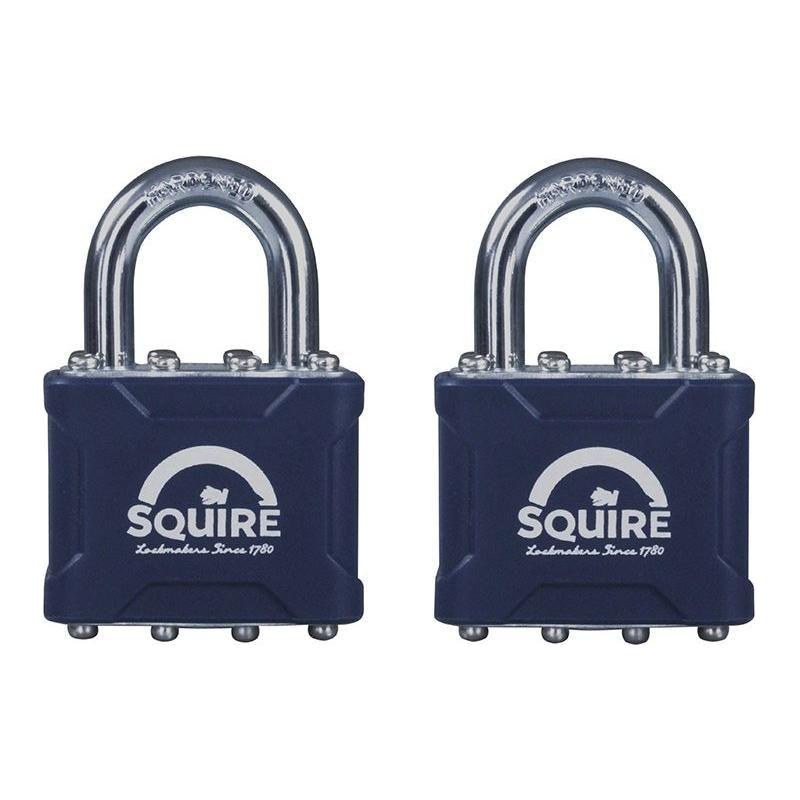 Squire 35T Stronglock Card (2) Padlocks 38mm Open Shackle Keyed Squire - RockBottom Nothampton