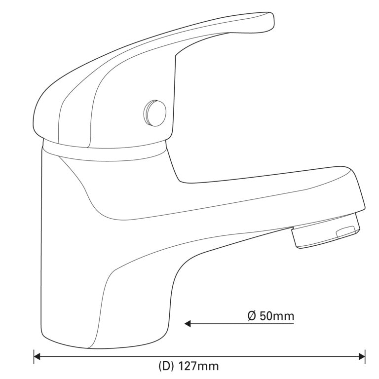 SP Eden Cloakroom Mixer Tap D: 127mm Diameter: 50mm