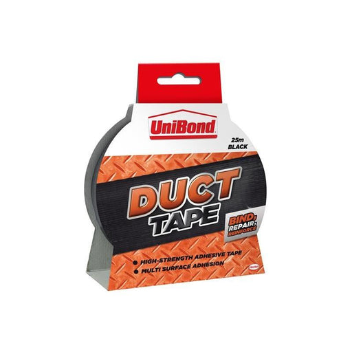 Unibond DIY Duct Tape Black 50mm x 25m UniBond - RockBottom Northampton