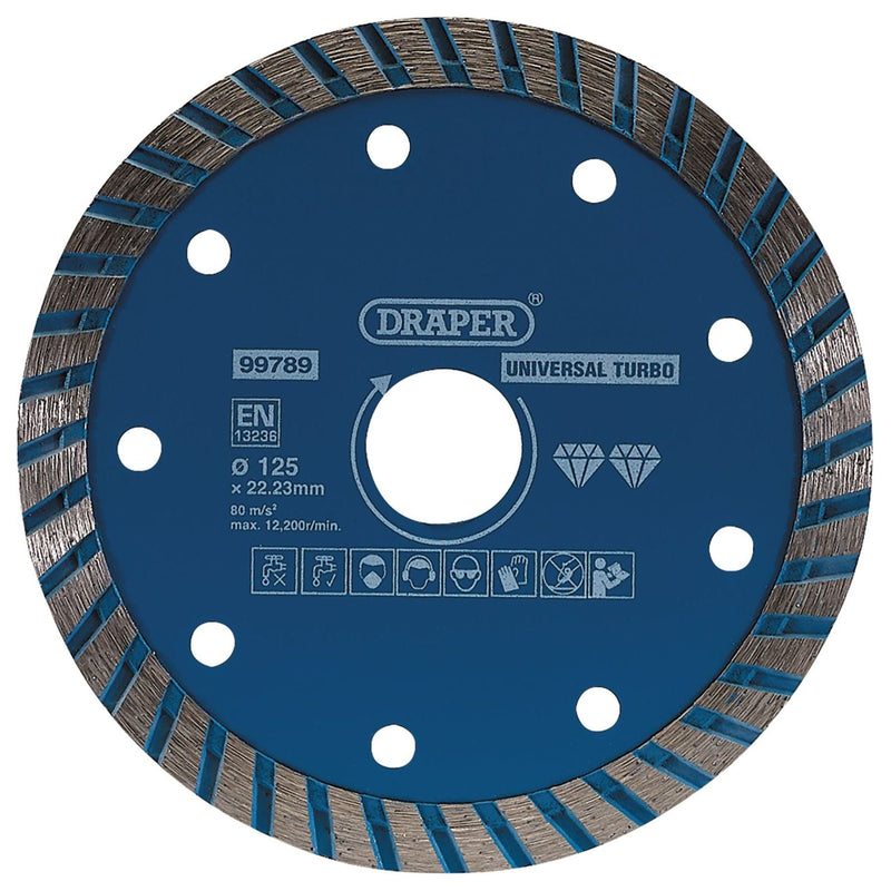 Draper Turbo Diamond Blade, 125mm 99789 Draper - Town Tools 