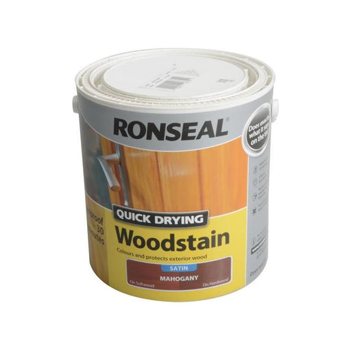 Ronseal Quick Drying Woodstain Satin Mahogany 2.5 litre Ronseal - RockBottom Nothampton