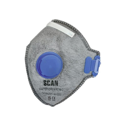 Scan Fold Flat Disposable Odour Mask Valved FFP2 Protection (Pack 3) Scan - RockBottom Nothampton