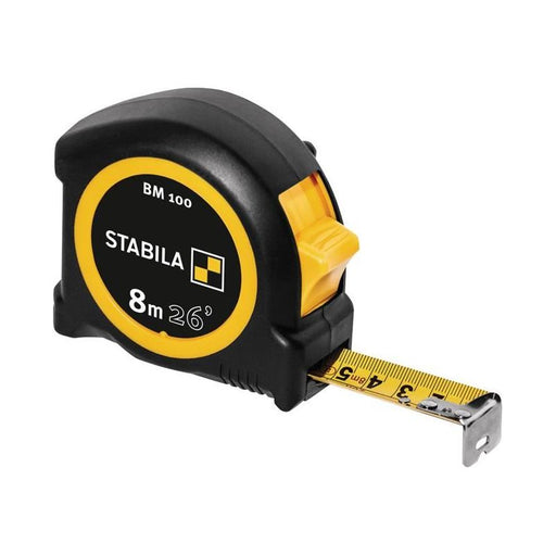 Stabila BM 100 Compact Pocket Tape 8m/26ft (Width 25mm) Stabila - RockBottom Nothampton