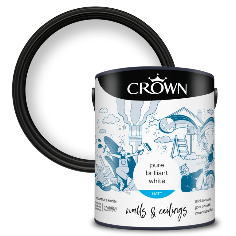 Crown Walls & Ceilings Matt 5L Pure Brilliant White