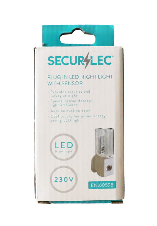 Securlec Automatic LED Safety Night Light 57mm (w) x 115mm (h) x 67mm (d)