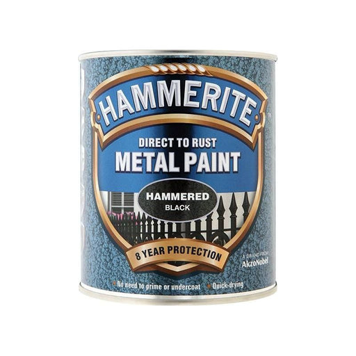 Hammerite Direct to Rust Hammered Finish Metal Paint Black 750ml Hammerite - RockBottom Northampton
