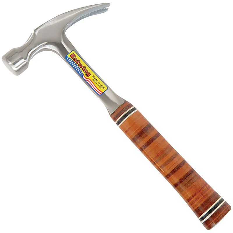 Draper Estwing E12S Straight Claw Hammer with Leather Grip, 12oz/336g Draper - Town Tools