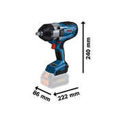 Bosch GDS 18V-1000 Pro BITURBO 1/2in Impact Wrench 18V 2 x 8.0Ah ProCORE18V Li-ion Bosch - NorthantsTrade Northampton