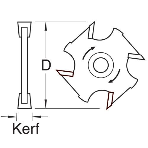 Trend 34/12TC Slotter 6mm Kerf M12mm Bore Tool