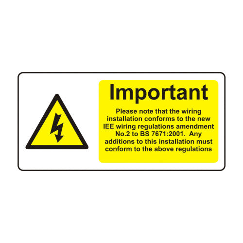 Important - Additions Must Comply... - SAV (95 x 45mm, sheet of 12 labels)