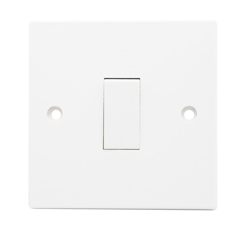 Securlec 1 Gang 1 Way Light Switch Square Edge
