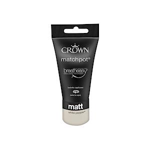 Crown Breatheasy Matt Emulsion Tester Pot 40ml - White Pepper