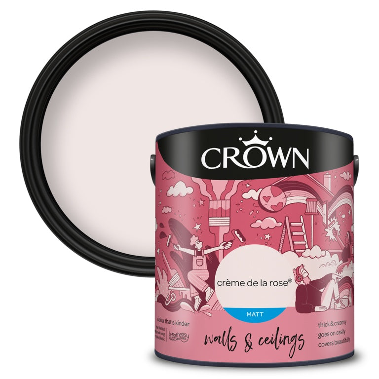 Crown Walls & Ceilings Matt 2.5L Creme De La Rose