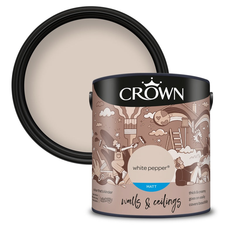 Crown Walls & Ceilings Matt 2.5L White Pepper