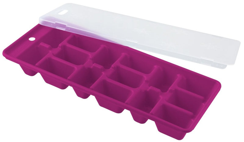 Fackelmann Ice Cube Tray With Cover Blue, Purple or Green