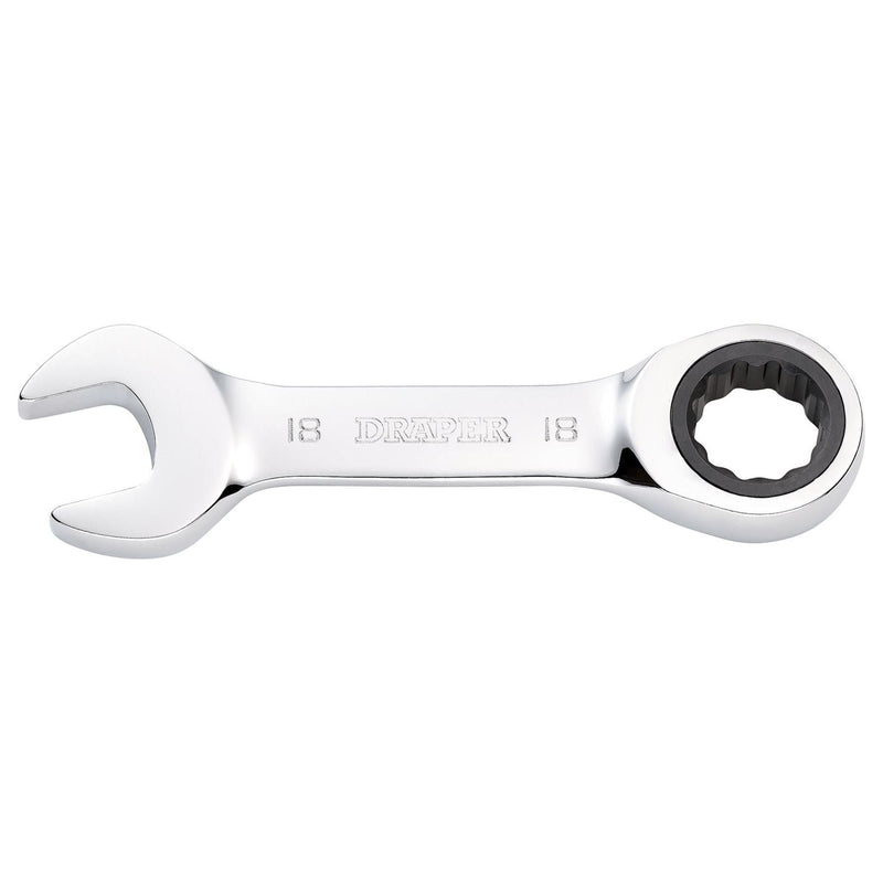 Draper Draper HI-TORQ Metric Stubby Ratchet Combination Spanner, 18mm Draper - Town Tools