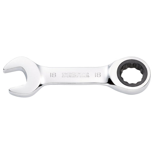 Draper Draper HI-TORQ Metric Stubby Ratchet Combination Spanner, 18mm Draper - Town Tools