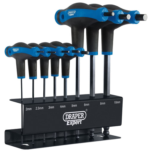Draper Expert Soft Grip Metric Hex & Ball End T-Handle Key Set (8 Piece) Draper - Town Tools 