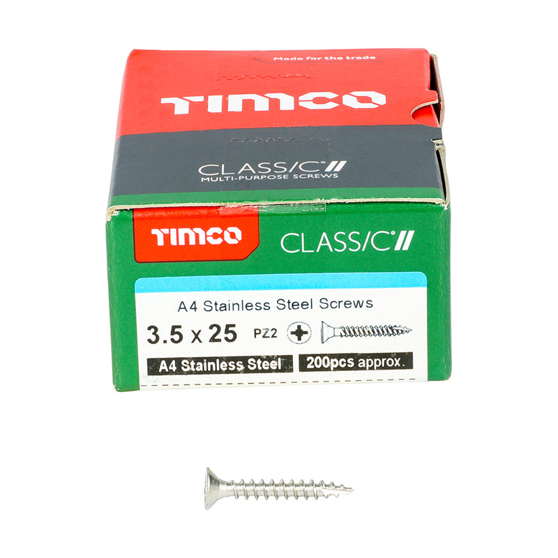 TIMCO Classic Multi-Purpose Countersunk A4 Stainless Steel Woodcrews