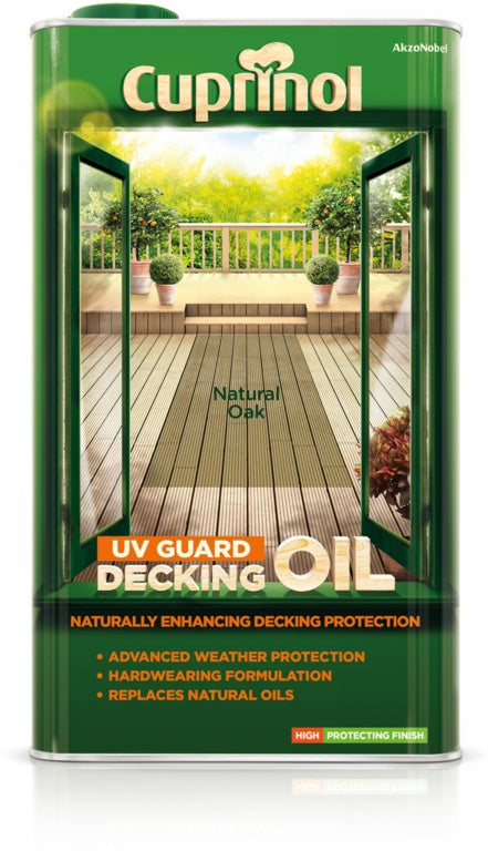 Cuprinol UV Guard Decking Oil 5L Natural Oak