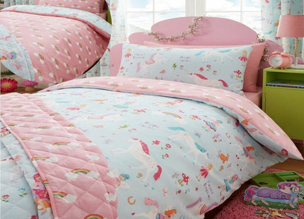 Kids Single Duvet Cover Set Magical Unicorns