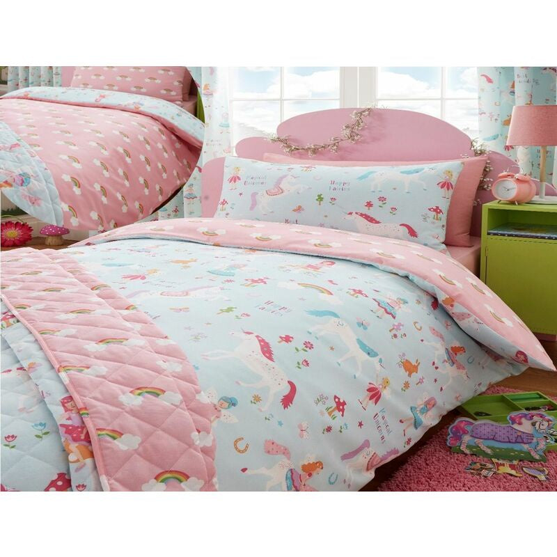 Kids Single Duvet Cover Set Magical Unicorns