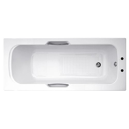 Fresssh Granada 2 1600x700x8mm Twingrip 2 Tap Hole Bath White