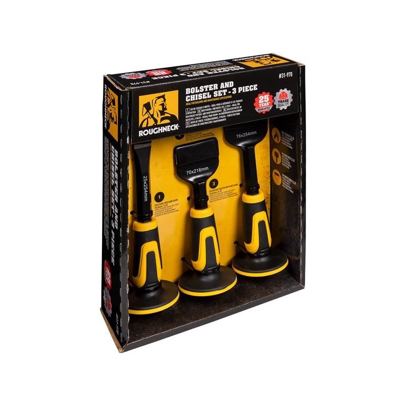 Roughneck Chisel & Bolster Set, 3 Piece Roughneck - RockBottom Nothampton