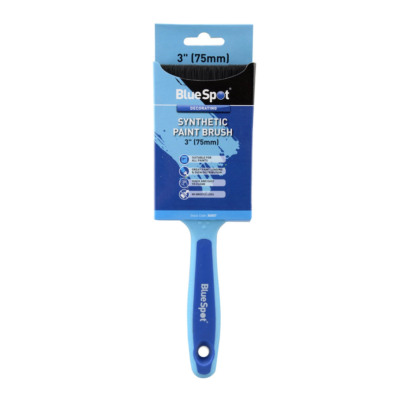 Blue Spot Tools Synthetic Paint Brush with Soft Grip Handle