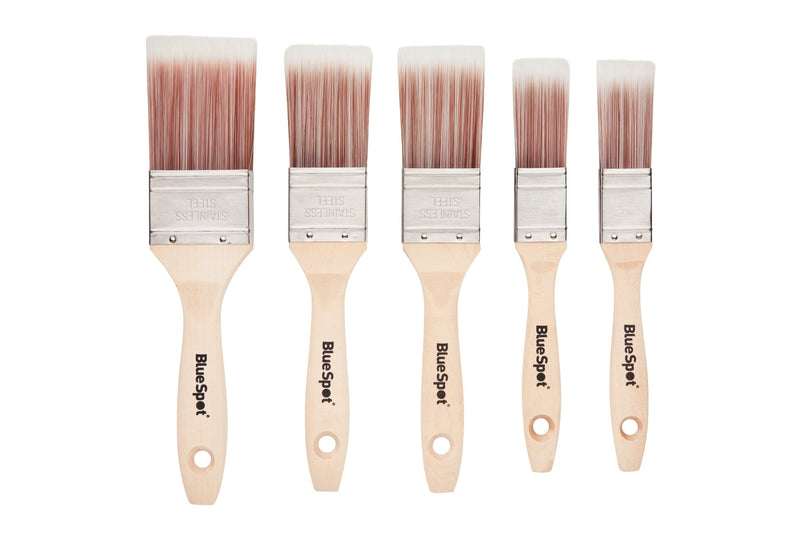 Blue Spot Tools 5 PCE Synthetic Paint Brush Set (2 PCE – 1”. 2 PCE – 1 ½”. 1 PCE – 2”)