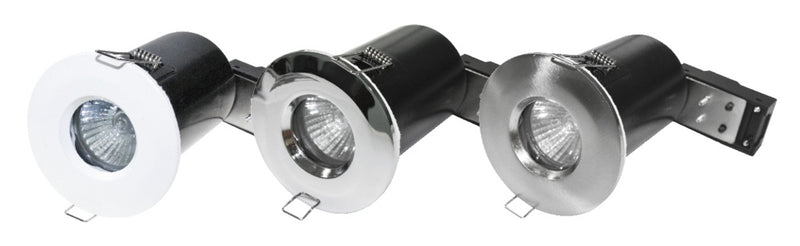 Powermaster IP65 Fire Rated Fixed Downlight Brushed Chrome
