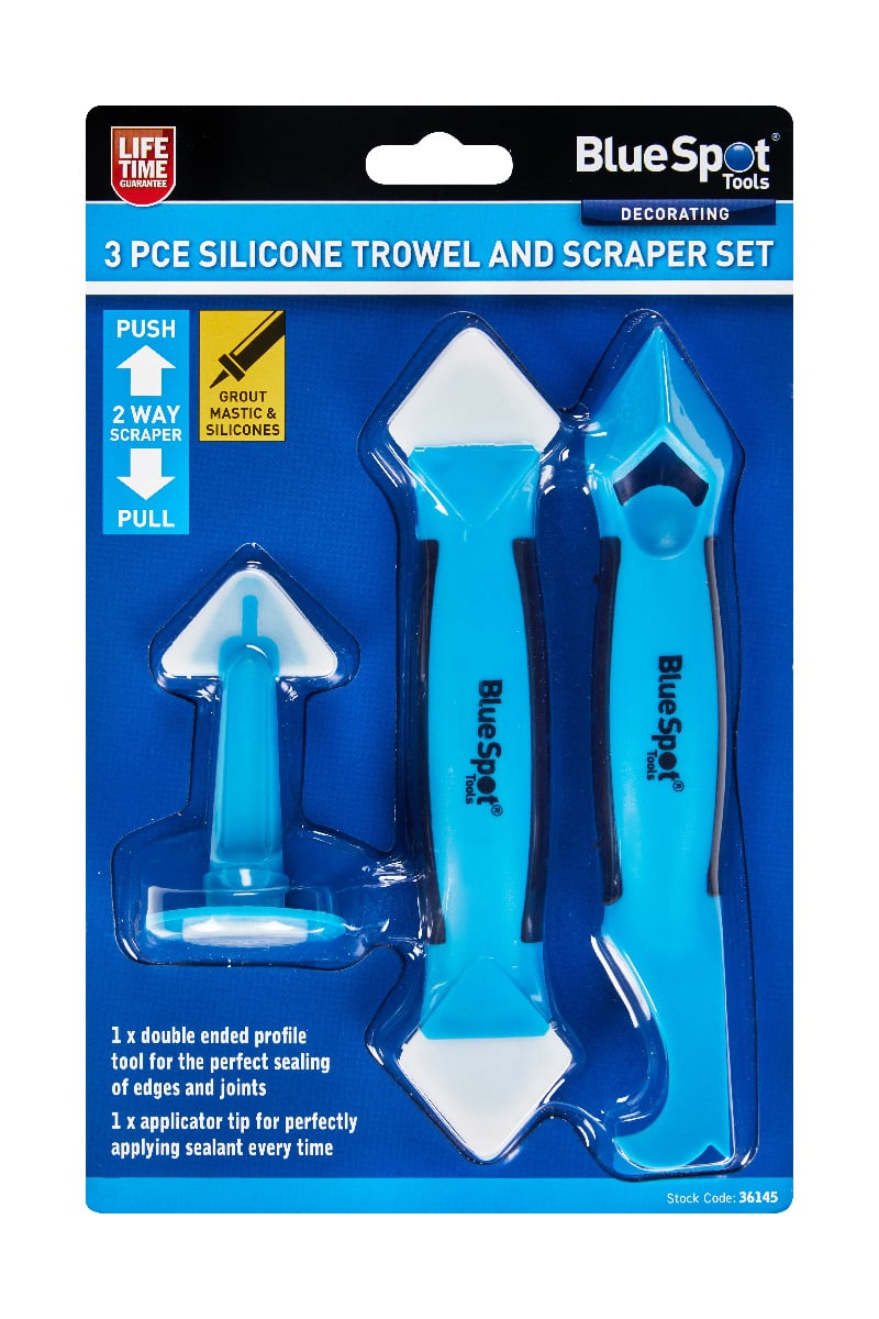 Blue Spot Tools 3 PCE Silicone Trowel and Scraper Set