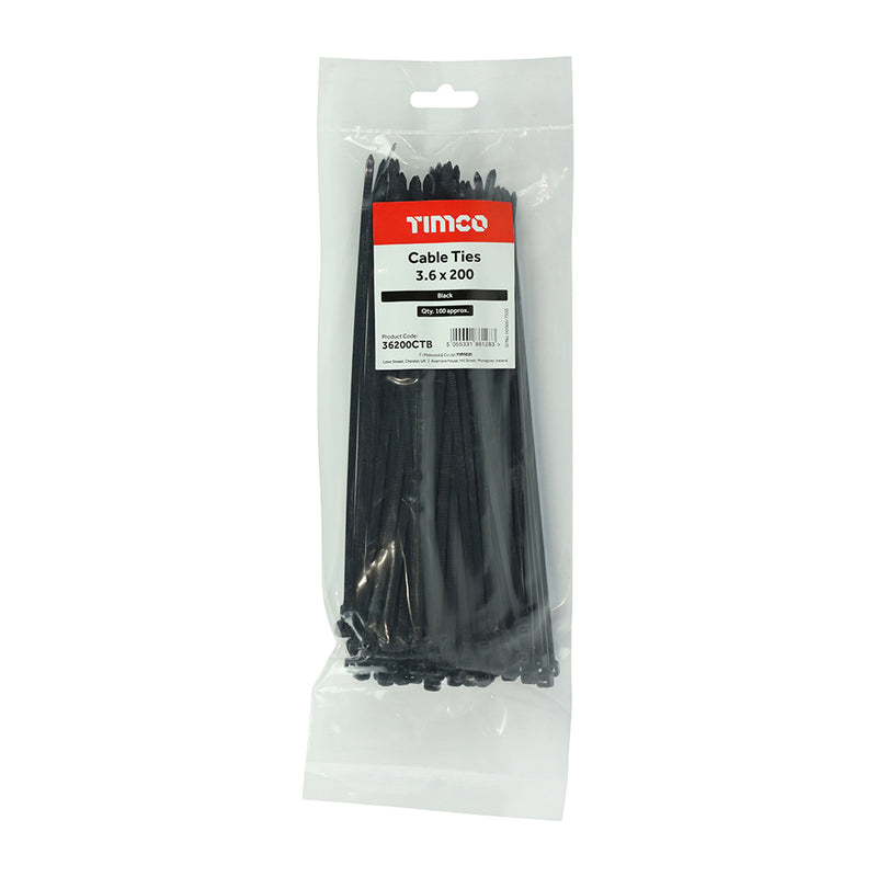TIMCO Cable Ties Black — Bag