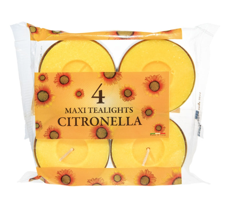Price's Candles Citronella Maxi Tealights Pack 4