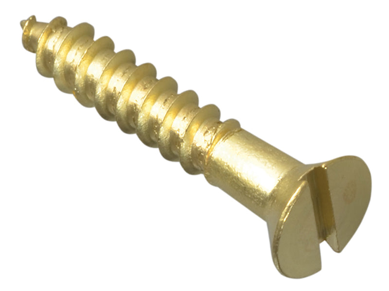 ForgeFix Wood Screw Slotted Raised Head Solid Brass 1in x 8 ForgePack 16