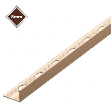 Tilerite L Shape S/Steel Effect trade trim 8mm