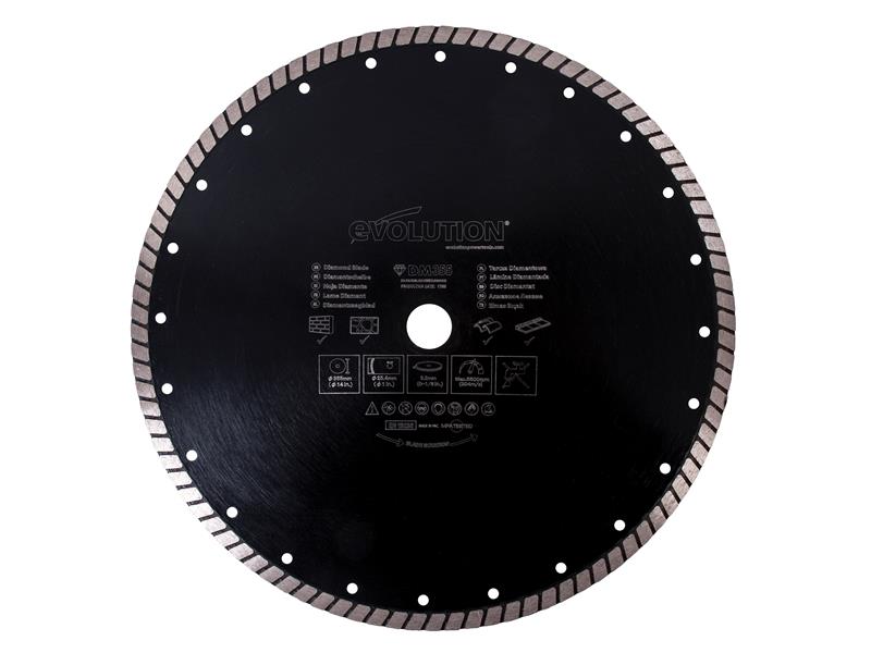 Evolution - RAGE® Diamond Blade, Segmented Rim 355 x 25.4mm