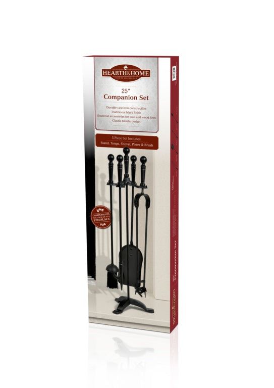 Hearth & Home All Black Companion Set 5 Piece 25"