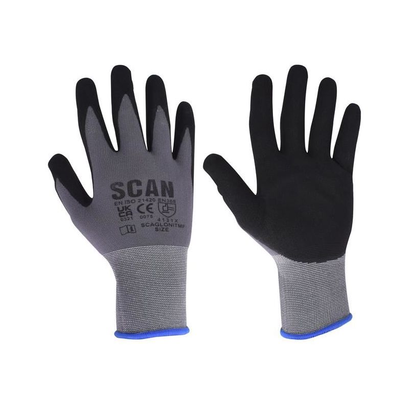 Scan Breathable Microfoam Nitrile Gloves - XL (Size 10) Scan - RockBottom Nothampton