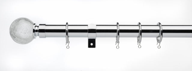 Universal Telescopic Curtain Pole Satin Steel 120cm - 200cm