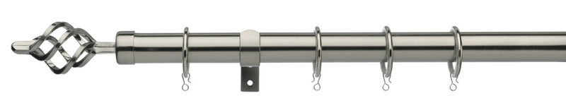 Universal Telescopic Curtain Pole Satin Steel 180cm - 300cm