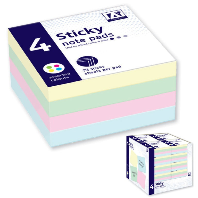 Ig Design Square Sticky Note Pads Pack 4