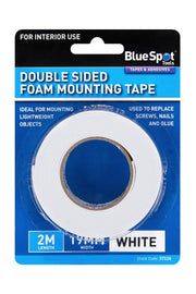 Blue Spot Tools 19mm x 2M White Double Sided Foam Mounting Tape